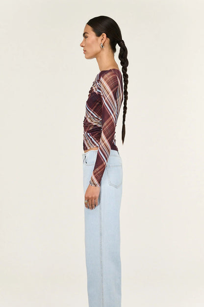 STAPLE THE LABEL - Arles Mesh Top - Check