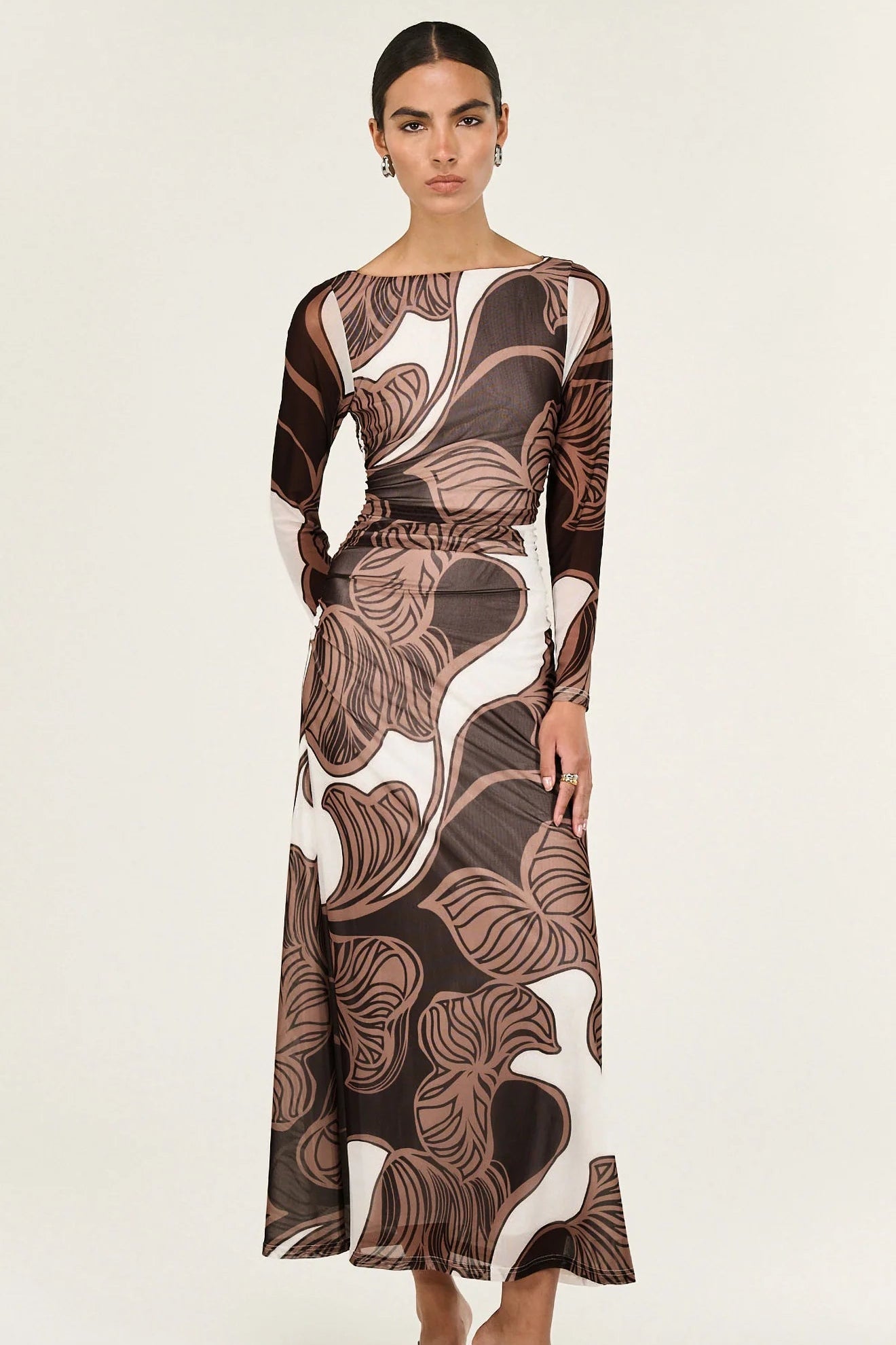 STAPLE THE LABEL - Ulla Mesh Midi Dress - Abstract