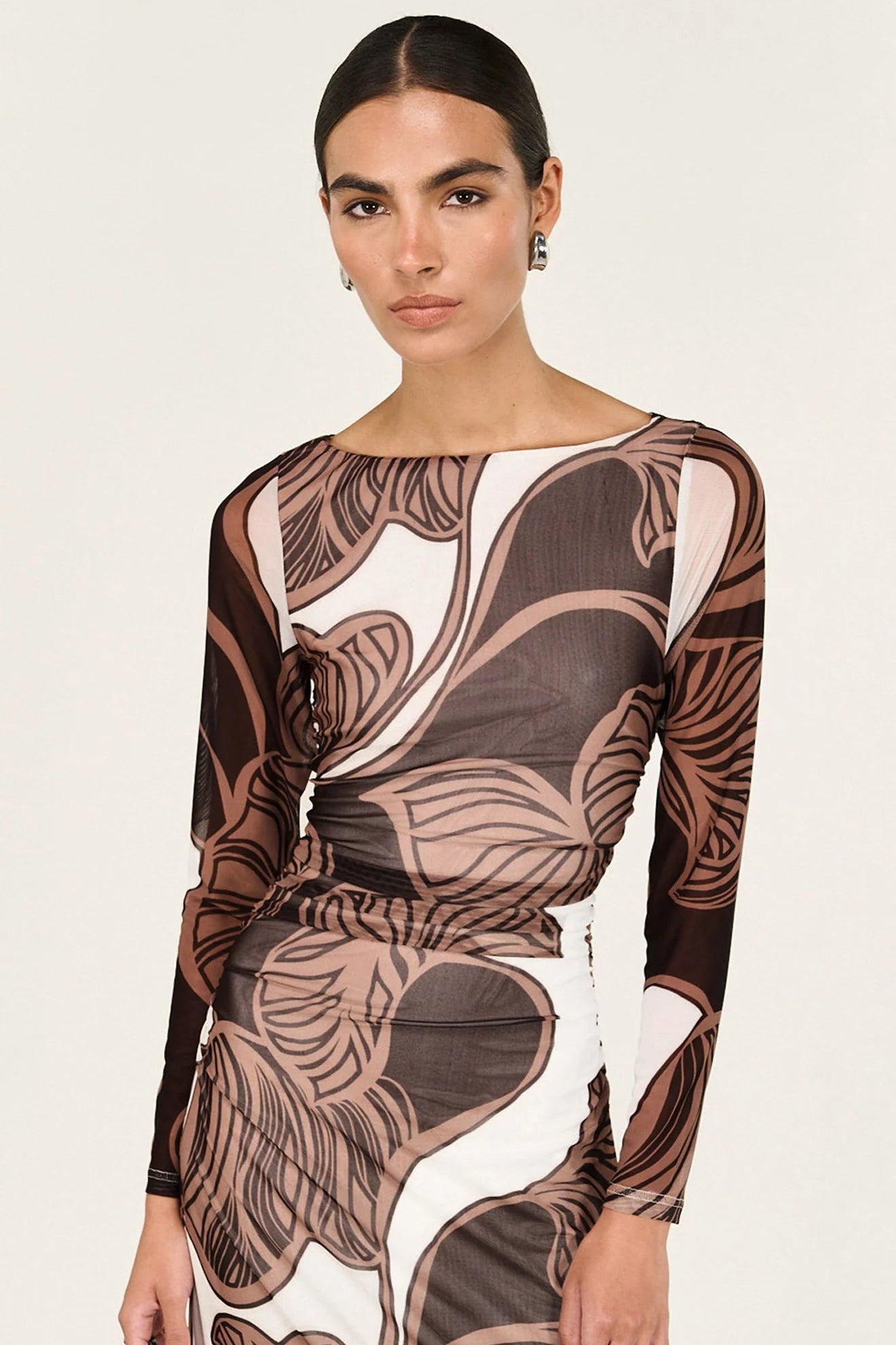 STAPLE THE LABEL - Ulla Mesh Midi Dress - Abstract