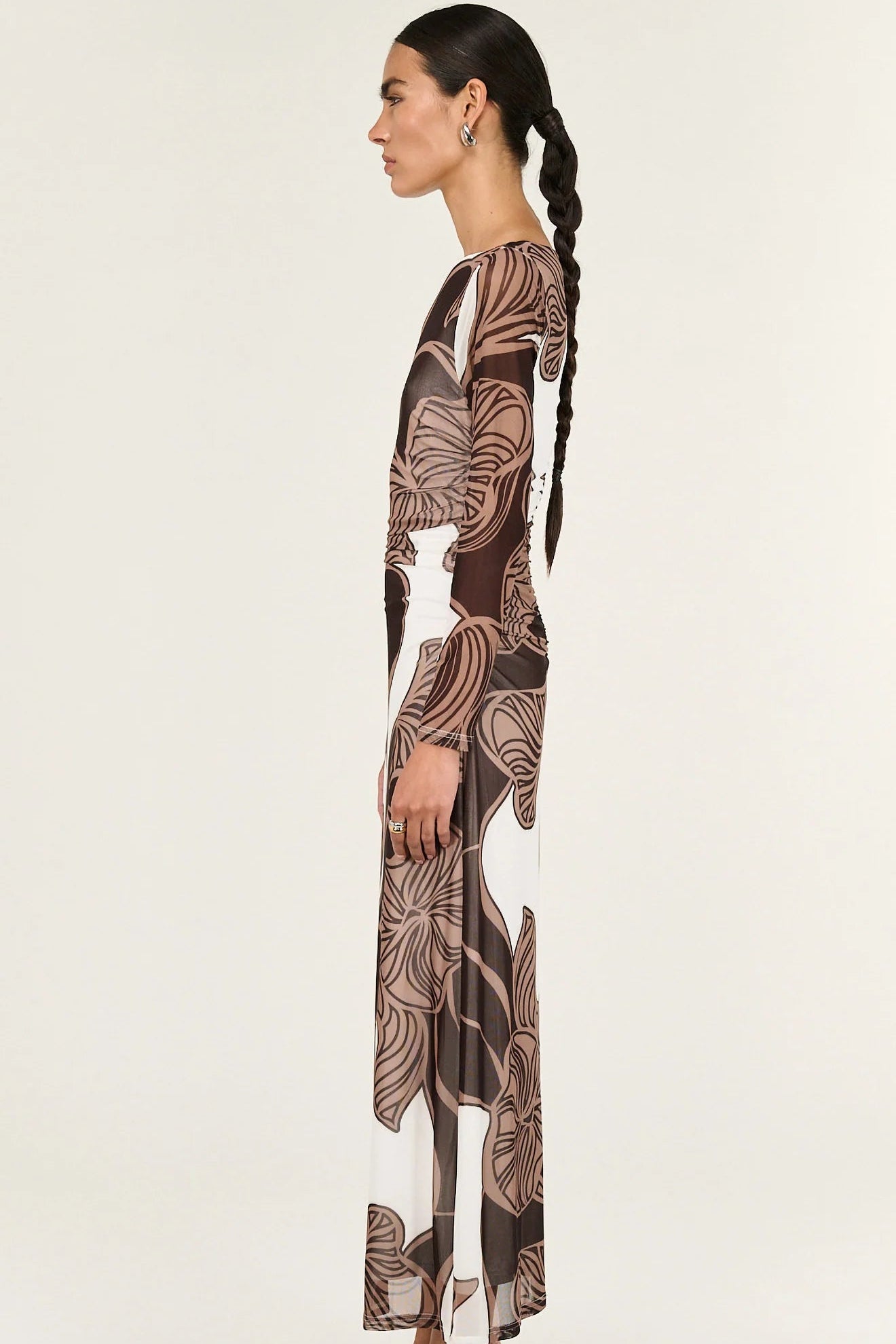 STAPLE THE LABEL - Ulla Mesh Midi Dress - Abstract