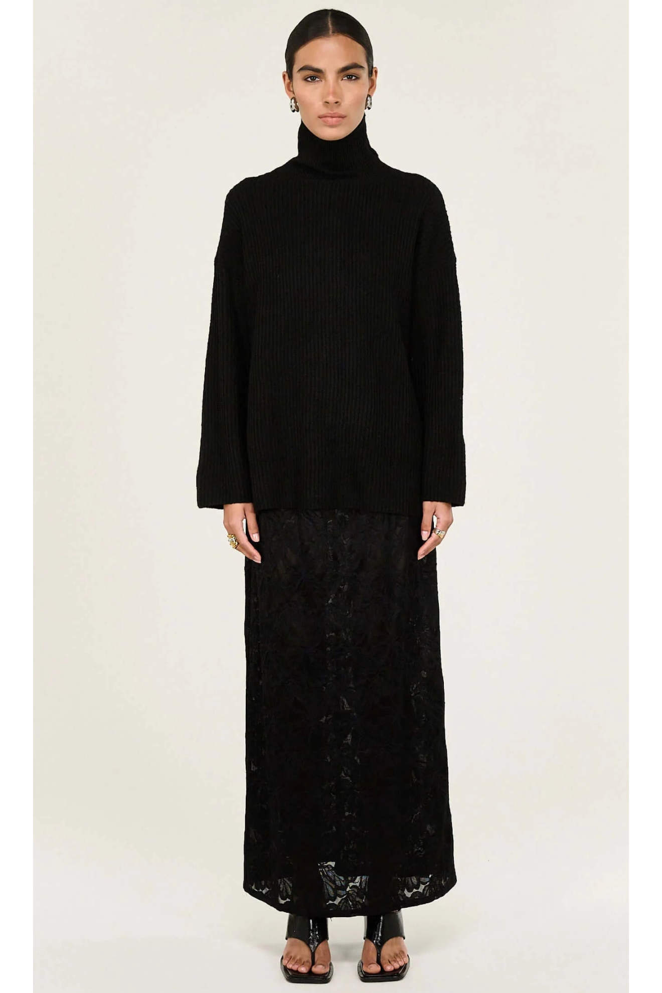 STAPLE THE LABEL - Sabine Roll Neck Jumper - Black