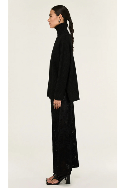 STAPLE THE LABEL - Sabine Roll Neck Jumper - Black