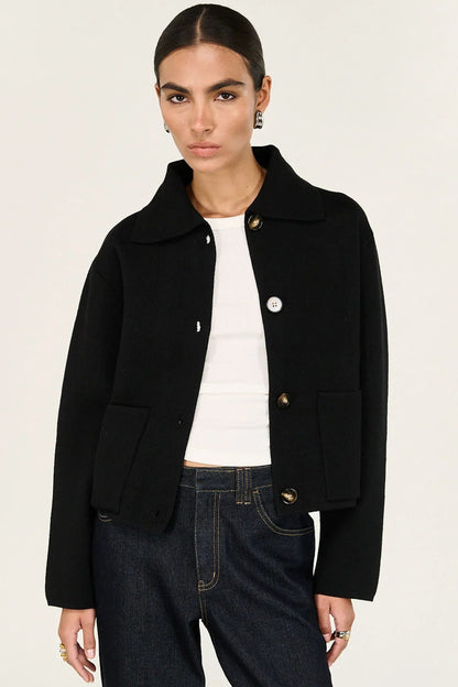 STAPLE THE LABEL - Aura Knit Barn Jacket - Black