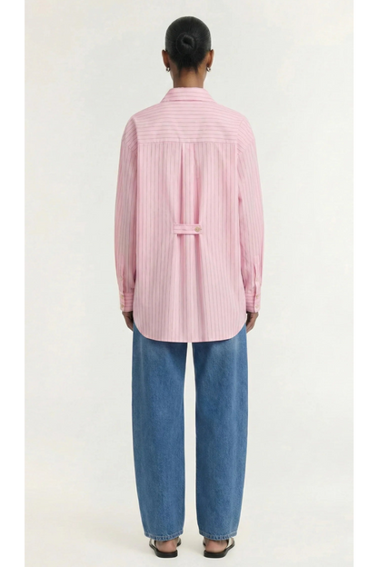 STAPLE THE LABEL - Kari Oversized Shirt - Pink/White Stripe