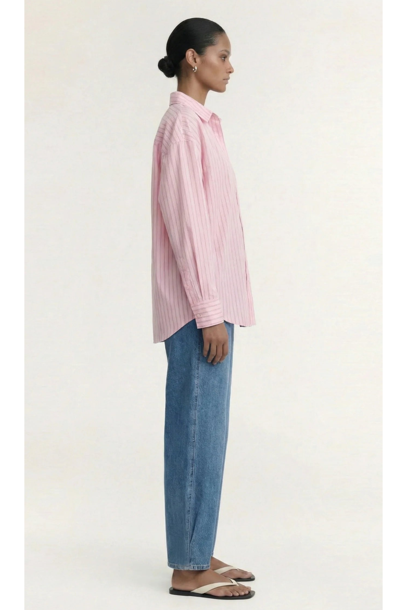STAPLE THE LABEL - Kari Oversized Shirt - Pink/White Stripe