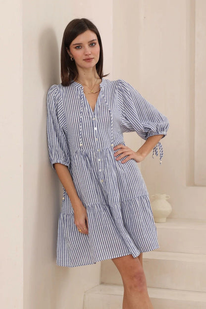 Mia Sun Dress - Blue Stripe