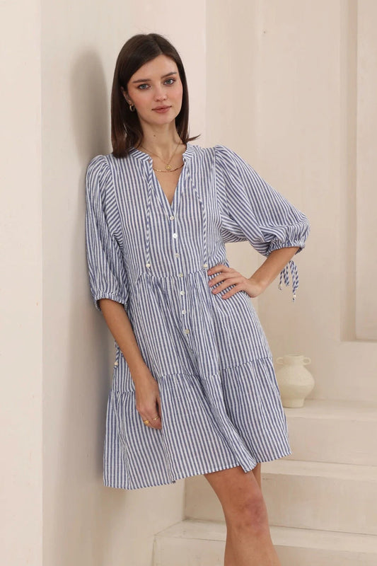 Mia Sun Dress - Blue Stripe