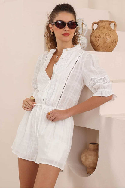 Luna Playsuit - White