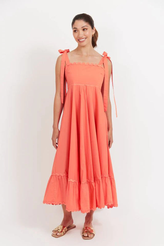 Haven - Brasilia Tie Maxi Dress - Coral