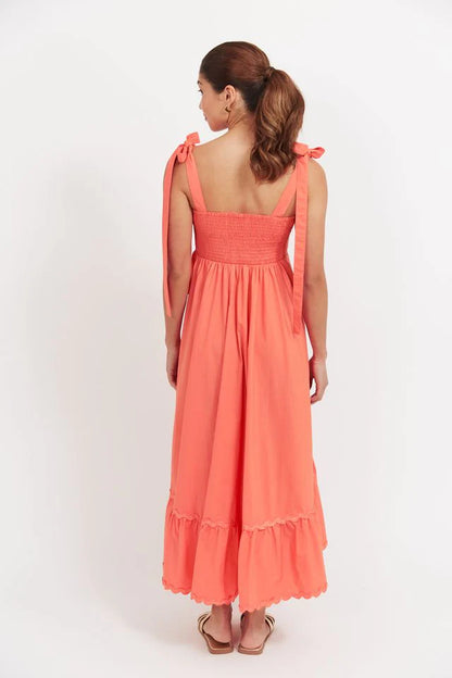 Haven - Brasilia Tie Maxi Dress - Coral