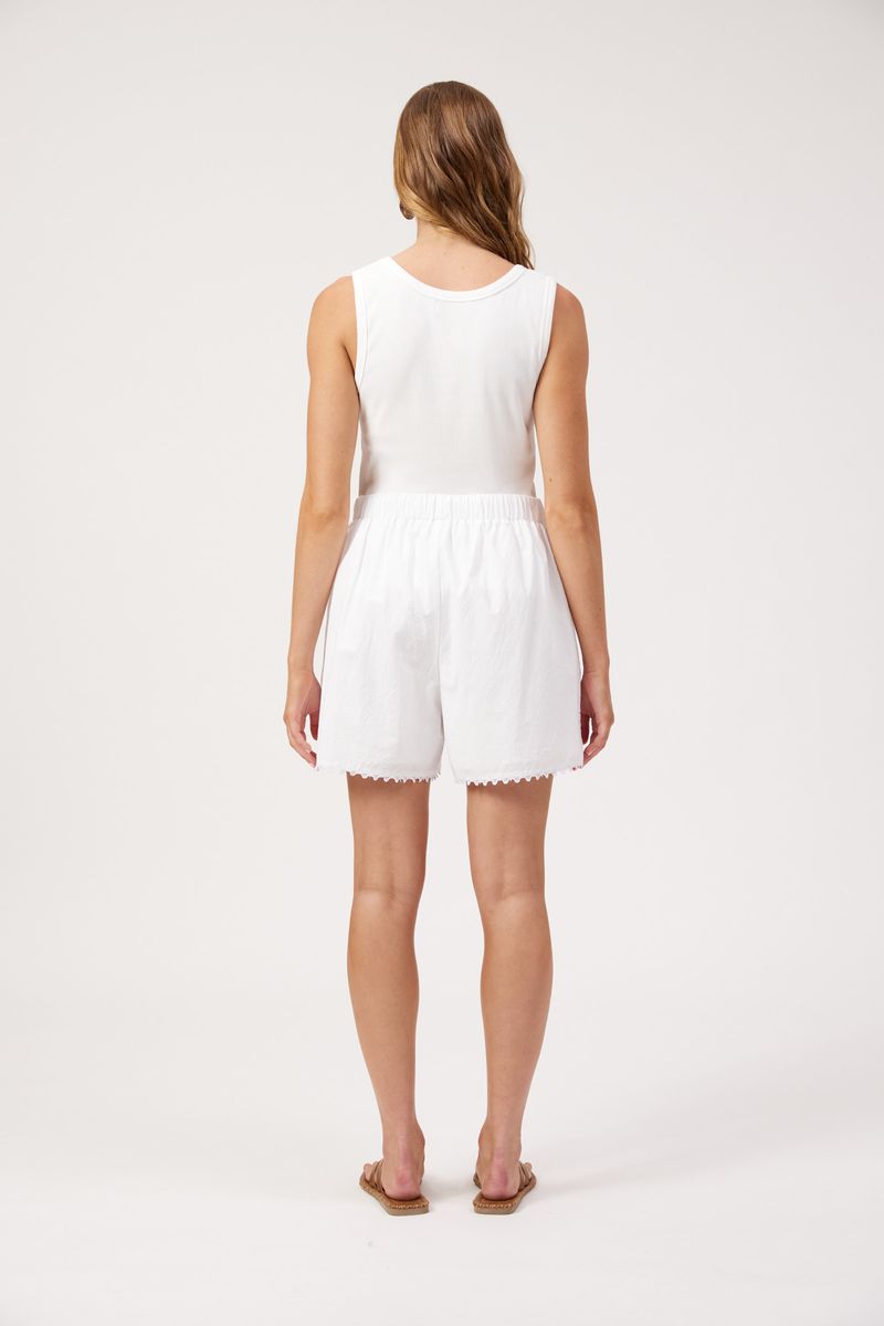 HAVEN - Larissa Broderie Short - White