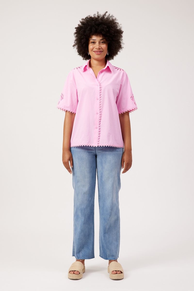 HAVEN - Larissa Broderie Shirt - Pink