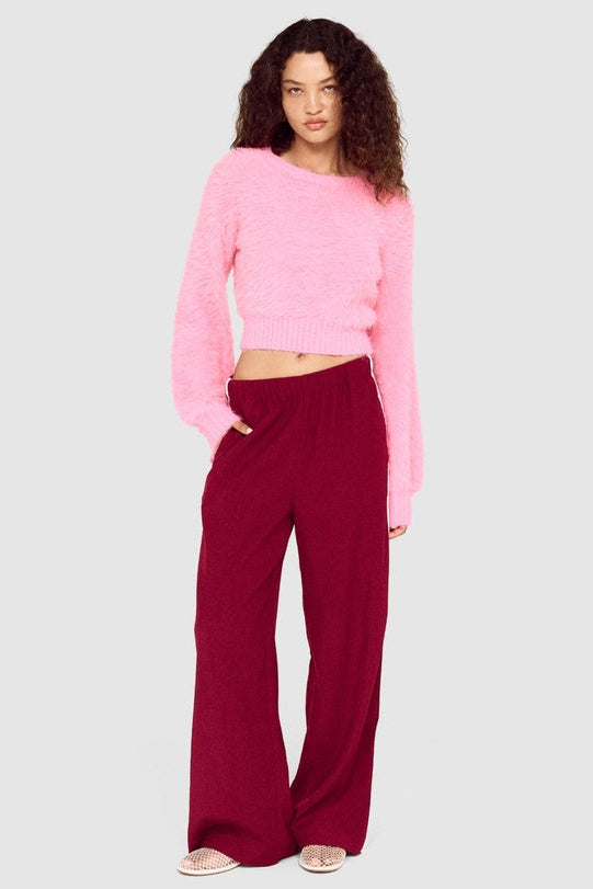 MINKPINK - Vesper Casual Pant - Wine / Pink