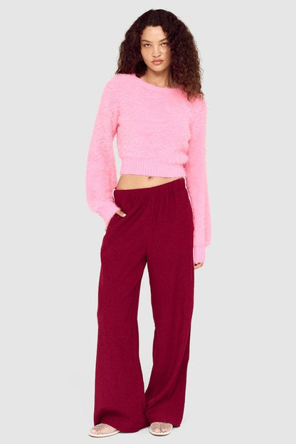 MINKPINK - Vesper Casual Pant - Wine / Pink