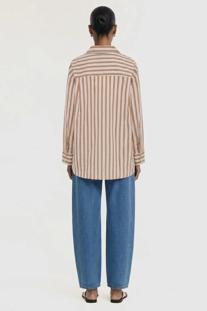 STAPLE THE LABEL - Solace Oversized Shirt - Tan/White