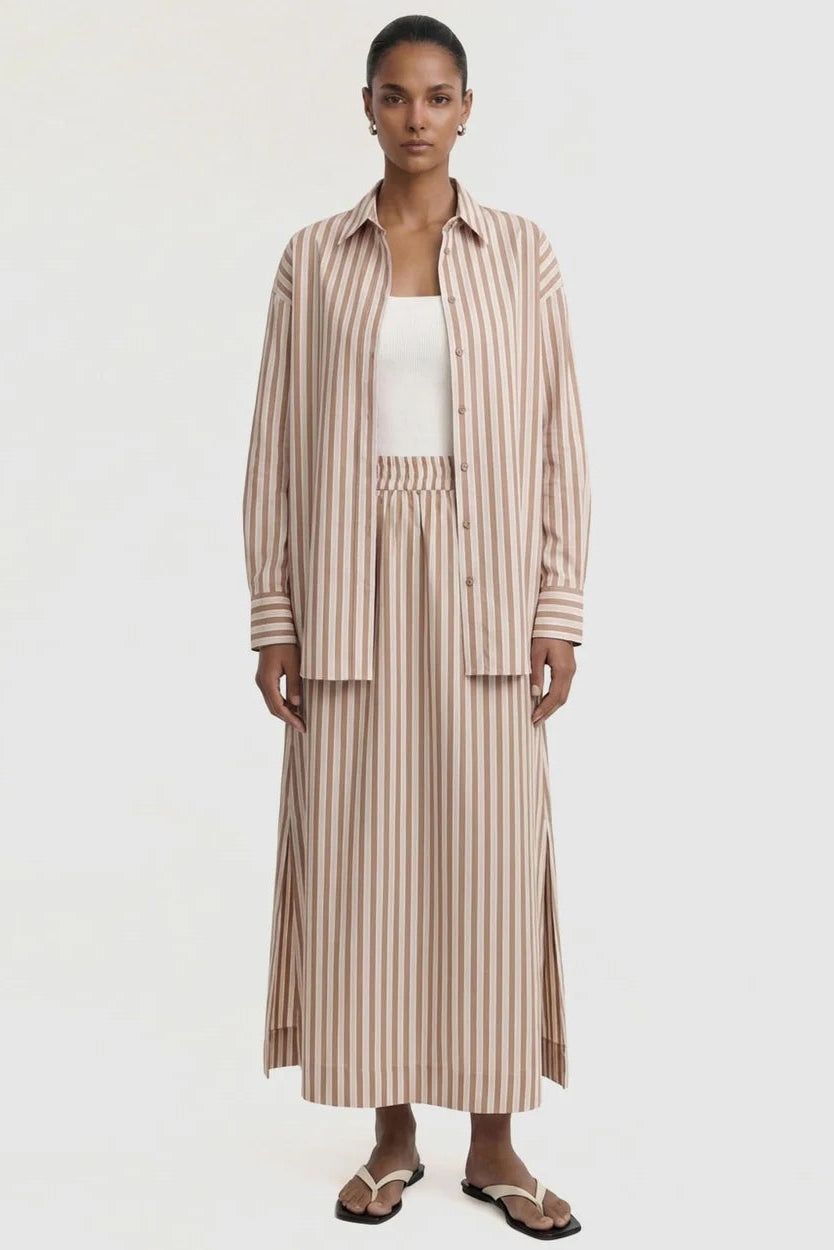 STAPLE THE LABEL - Solace Oversized Shirt - Tan/White