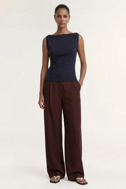 STAPLE THE LABEL - Rhodes Tailored Pant - Choc