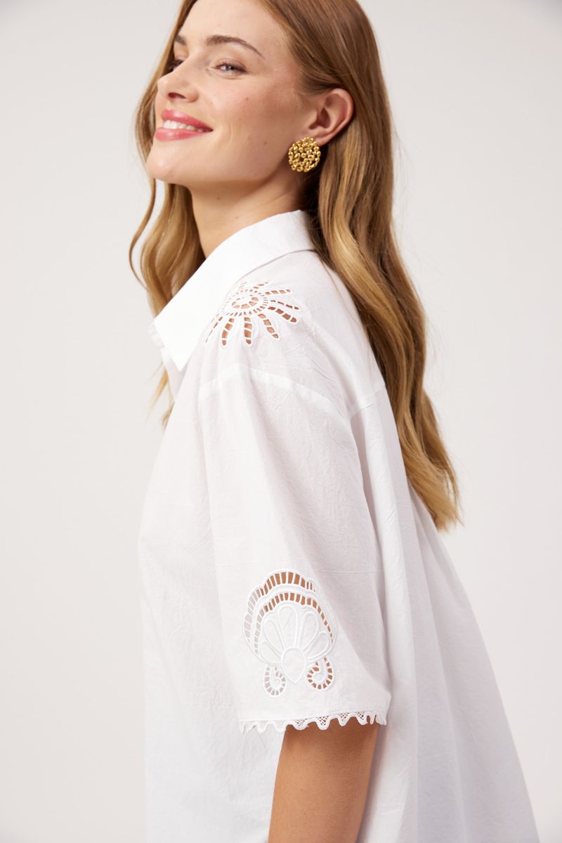 HAVEN - Larissa Broderie Shirt - White