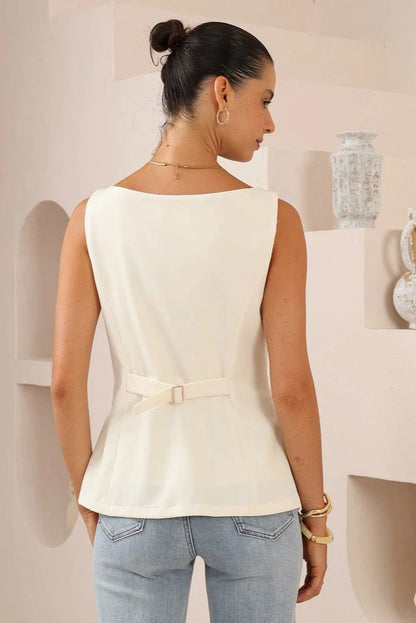 Rafe Tailored Waistcoat - Cream