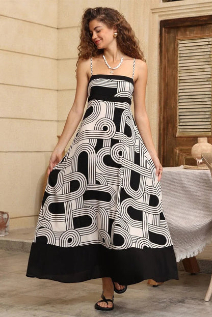 Zara Maxi Dress - Geo Print