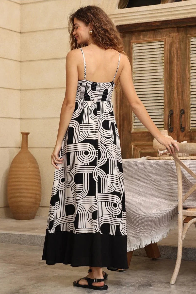 Zara Maxi Dress - Geo Print