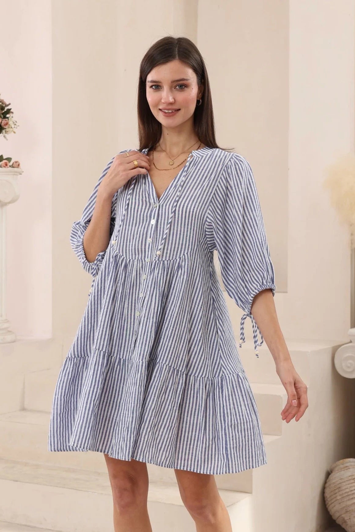 Mia Sun Dress - Blue Stripe
