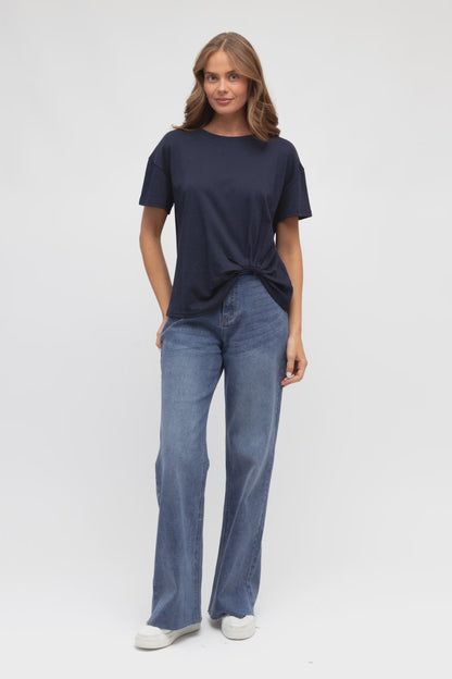 Easy Tuck Tee - Navy