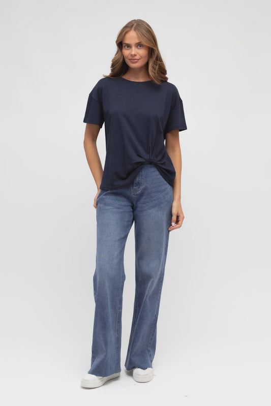 Easy Tuck Tee - Navy