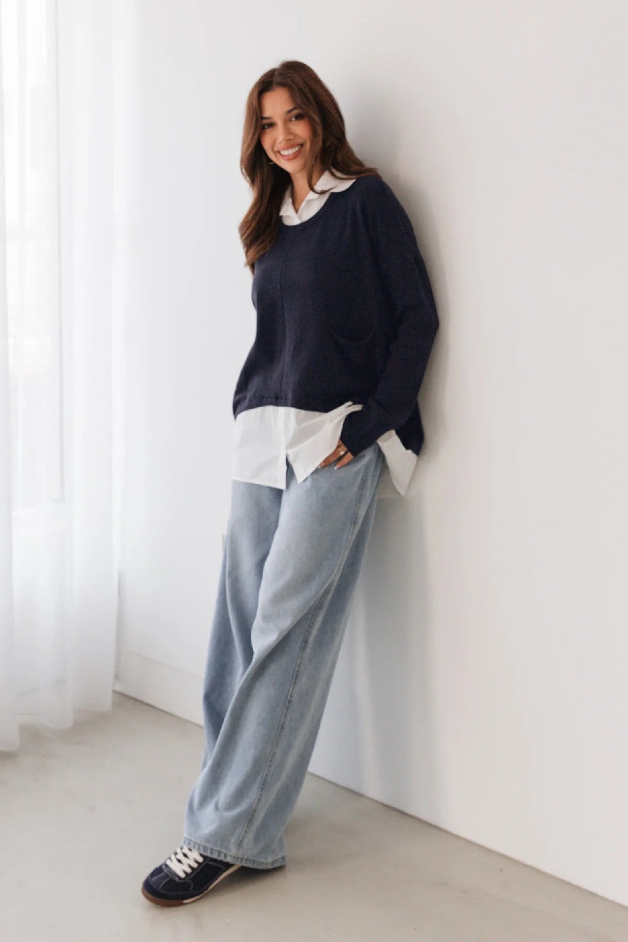 Colette Layered Knit - Navy