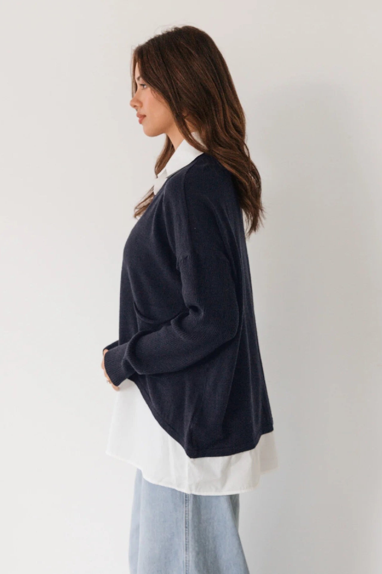 Colette Layered Knit - Navy