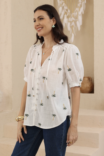 Summer Boho Blouse - Palm