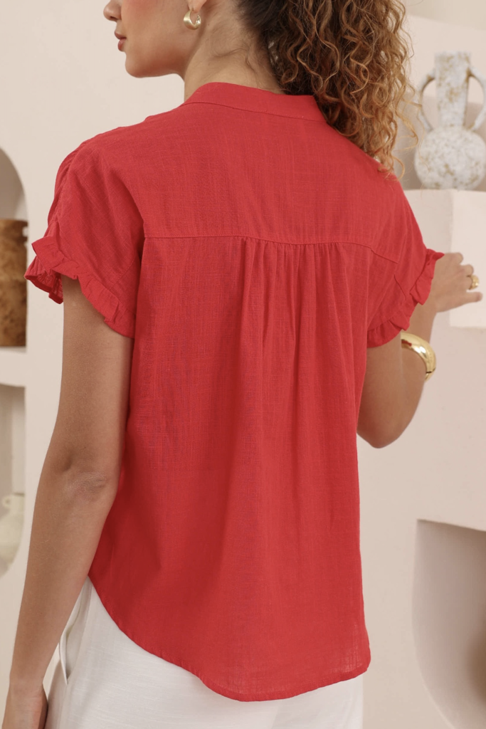 Prima Linen Shirt - Rouge