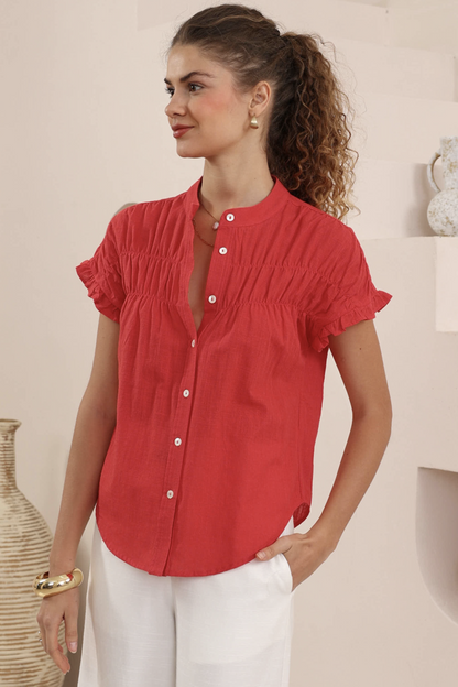 Prima Linen Shirt - Rouge