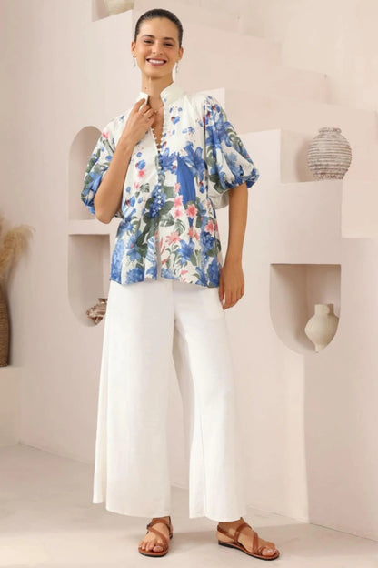 Laramie Blouse - Hydrangea