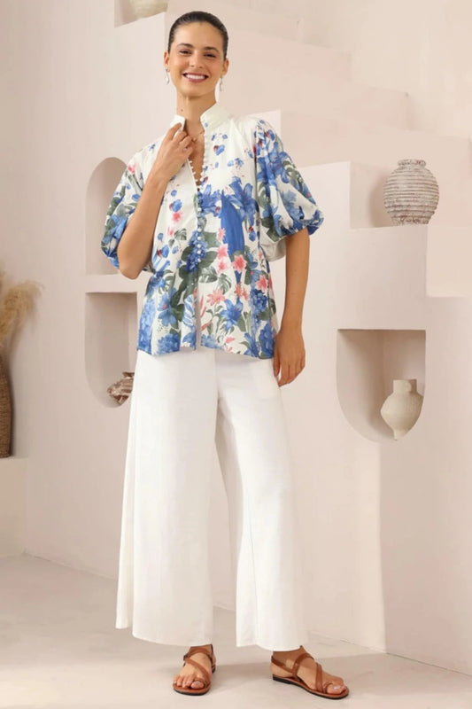 Laramie Blouse - Hydrangea