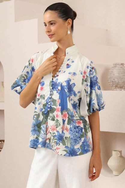 Laramie Blouse - Hydrangea
