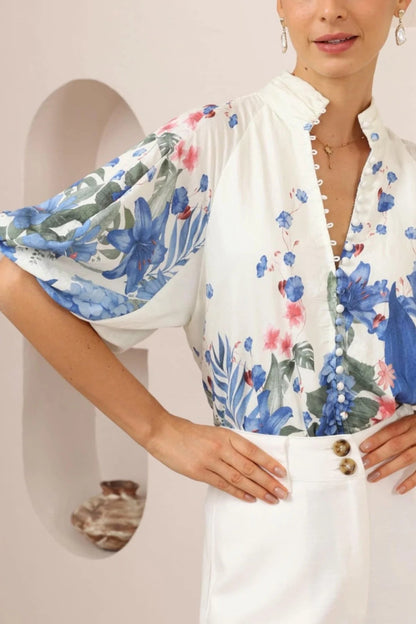 Laramie Blouse - Hydrangea