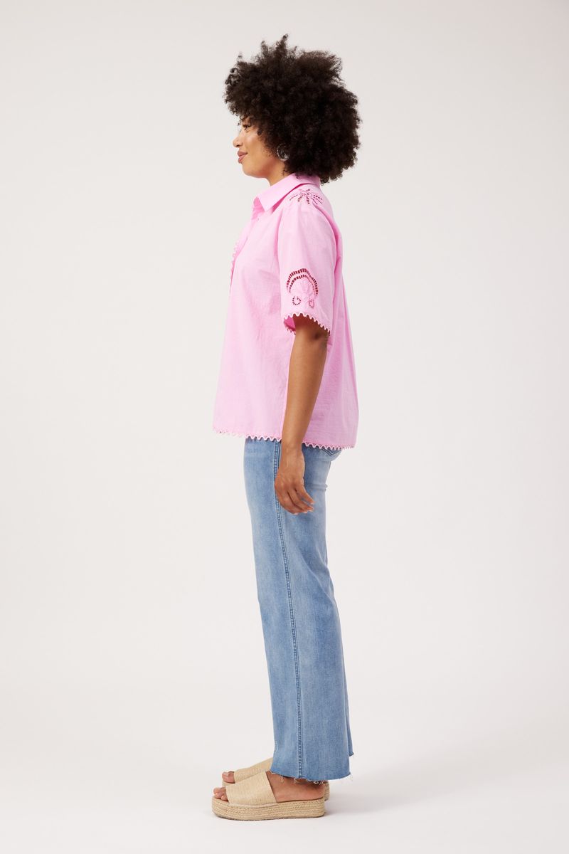 HAVEN - Larissa Broderie Shirt - Pink