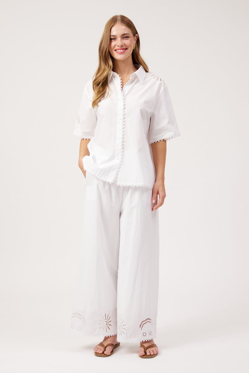 HAVEN - Larissa Broderie Shirt - White