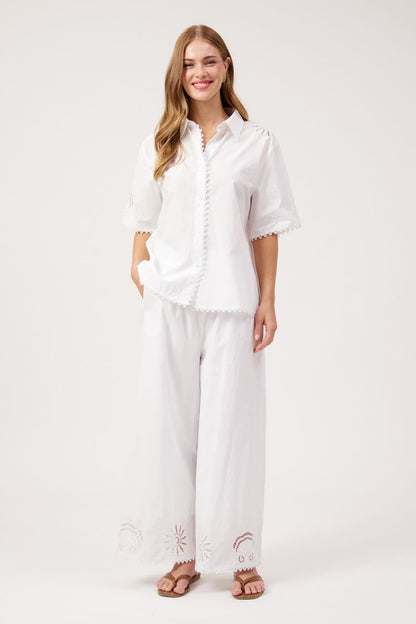 HAVEN - Larissa Broderie Shirt - White