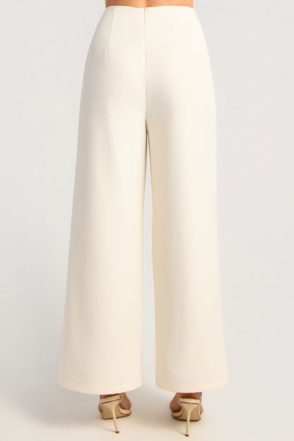 Victoria Wrap Wide Leg Pant - Ivory