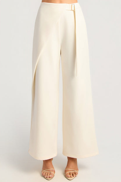 Victoria Wrap Wide Leg Pant - Ivory